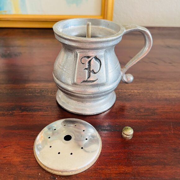 Vintage Salt & Pepper Shakers Pewter Cottagecore Classic Timeless Traditional - Picture 7 of 9